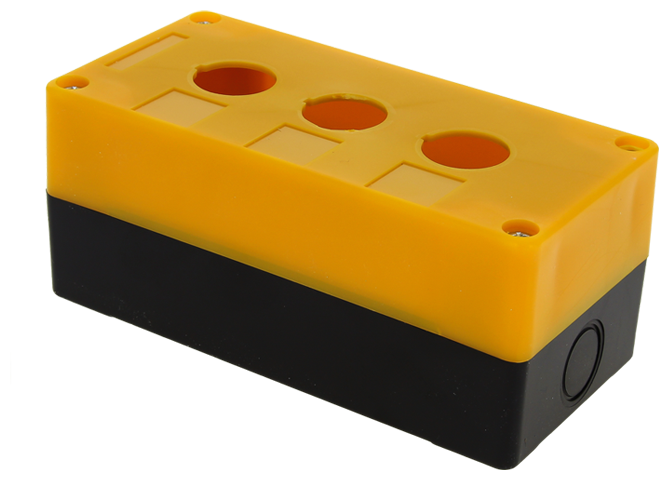 Корпус КП103 пластик. 3 кнопки желтый EKF PROxima /cpb-103-o