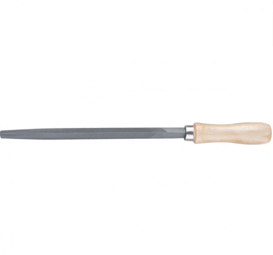 Напильник, 200 мм, трехгранный, деревянная ручка// Сибртех